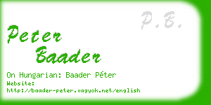 peter baader business card